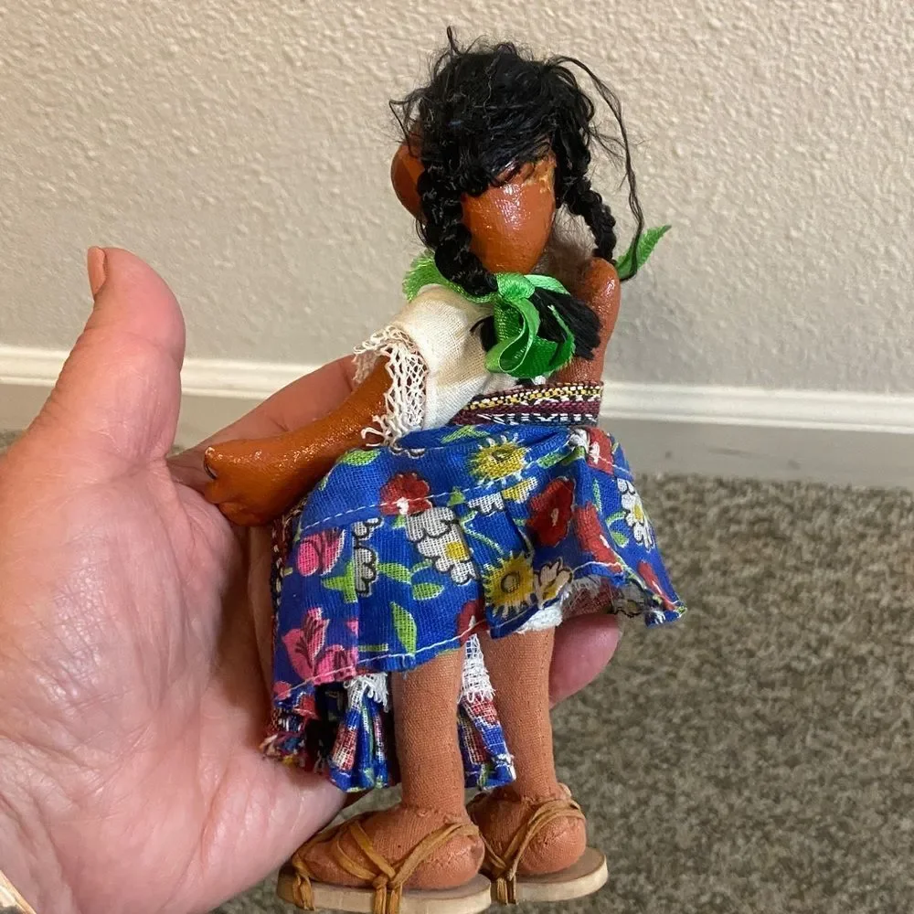 Handcrafted Multicultural Doll Set with Red Maraca - Kids Toys And Home Decor
